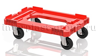 Тележка пластиковая с отверстием без тормозов усиленная красная в Волгодонске Тележка пластиковая с отверстием без тормозов усиленная красная в Волгодонске
