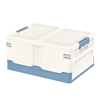 Ящик пластиковый складной белый, дно синее, 480х360х240 мм в Волгодонске