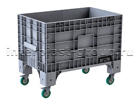 Контейнер iBox сплошной на колесах серый в Волгодонске