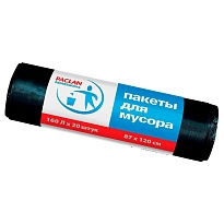 Мешки для мусора 160 л, черные, в рулоне 20 шт., ПВД, 30 мкм, 1200х870 мм, PACLAN Professional, 604082 в Волгодонске Мешки для мусора 160 л, черные, в рулоне 20 шт., ПВД, 30 мкм, 1200х870 мм, PACLAN Professional, 604082 в Волгодонске