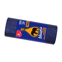 Мешки для мусора 160 л, синие, рулон 10 шт., ПВД, 35 мкм, 1100х900 мм, Уфа Пак, МВ1755 (МВ 160-10ср) в Волгодонске
