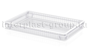 Ящик для полуфабрикатов перфорированные стенки сплошное дно белый в Волгодонске Ящик для полуфабрикатов перфорированные стенки сплошное дно белый в Волгодонске