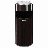 Урна с пепельницей 27 л, нержавеющая сталь, черная, LAIMA PROFESSIONAL в Волгодонске