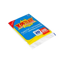 Мешки для мусора 20 л, с ручками, черные, в пачке 20 шт., ПНД, 10 мкм, 550х440 мм, Крепак, 4607075710085 в Волгодонске