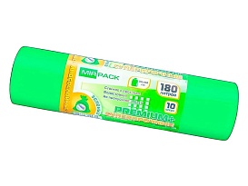 Мешки для мусора 180 л, ароматизированные, зеленые, в рулоне 10 шт., ПВД, 35 мкм, 1100х930 мм, PREMIUM+, 180105301 в Волгодонске