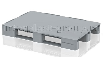 Поддон пластиковый сплошной (усилен 3 трубами) с бортиками серый в Волгодонске Поддон пластиковый сплошной (усилен 3 трубами) с бортиками серый в Волгодонске