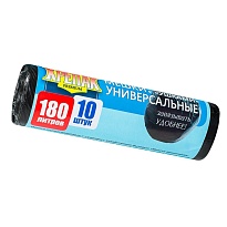 Мешки для мусора 180 л, с ушками, черные, в рулоне 10 шт., ПНД, 20 мкм, 1150х800 мм, Крепак, 4607075710498 в Волгодонске Мешки для мусора 180 л, с ушками, черные, в рулоне 10 шт., ПНД, 20 мкм, 1150х800 мм, Крепак, 4607075710498 в Волгодонске