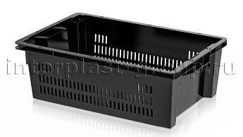Ящик универсальный для овощей, фруктов и хлеба перфорированные стенки сплошное дно черный в Волгодонске Ящик универсальный для овощей, фруктов и хлеба перфорированные стенки сплошное дно черный в Волгодонске