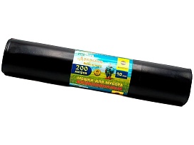 Мешки для мусора 200 л, ароматизированные, черные, в рулоне 10 шт., ПВД, 100 мкм, 1200х800 мм, Добрыня, Dob20010black в Волгодонске