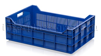Ящик для овощей, фруктов и ягод перфорированный синий в Волгодонске Ящик для овощей, фруктов и ягод перфорированный синий в Волгодонске