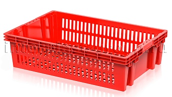 Ящик для овощей, фруктов и хлеба Евролоток красный в Волгодонске Ящик для овощей, фруктов и хлеба Евролоток красный в Волгодонске