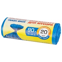 Мешки для мусора 90 л, синие, в рулоне 20 шт., ПНД, 14 мкм, 900х700 мм, LAIMA ULTRA, 607693 в Волгодонске Мешки для мусора 90 л, синие, в рулоне 20 шт., ПНД, 14 мкм, 900х700 мм, LAIMA ULTRA, 607693 в Волгодонске