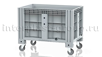 Контейнер iBox сплошной на колесах с пробкой 1 дюйм серый в Волгодонске Контейнер iBox сплошной на колесах с пробкой 1 дюйм серый в Волгодонске