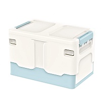 Ящик пластиковый складной белый, дно голубое, 370х240х240 мм в Волгодонске Ящик пластиковый складной белый, дно голубое, 370х240х240 мм в Волгодонске