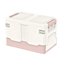 Ящик пластиковый складной белый, дно розовое, 370х240х240 мм в Волгодонске Ящик пластиковый складной белый, дно розовое, 370х240х240 мм в Волгодонске