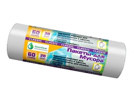 Мешки для мусора 60 л, белые, в рулоне 20 шт., ПНД, 7 мкм, 700х600 мм, MIRPACK Classik, 602052 в Волгодонске