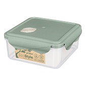 Контейнер для продуктов герметичный с клапаном Eco Style квадратный 1 л (зеленый)
