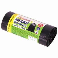 Мешки для мусора 30 л, черные, в рулоне 30 шт., ПНД, 7 мкм, 550х480 мм, Любаша, 608089 в Волгодонске Мешки для мусора 30 л, черные, в рулоне 30 шт., ПНД, 7 мкм, 550х480 мм, Любаша, 608089 в Волгодонске