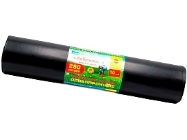 Мешки для мусора 280 л, ароматизированные, черные, в рулоне 10 шт., ПВД 110 мкм, 1400х930 мм, Добрыня, Dob28010black в Волгодонске