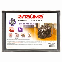 Мешки для мусора 240 л, черные, в пачке 5 шт., ПВД 60 мкм, 1400х900 мм, LAIMA, 601394 в Волгодонске Мешки для мусора 240 л, черные, в пачке 5 шт., ПВД 60 мкм, 1400х900 мм, LAIMA, 601394 в Волгодонске