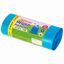 Мешки для мусора 35 л, синие, в рулоне 30 шт., ПНД, 10 мкм, 600х500 мм, Любаша, 608091 в Волгодонске