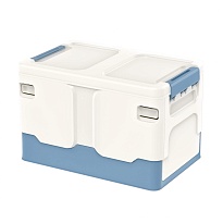 Ящик пластиковый складной белый, дно синее, 370х240х240 мм в Волгодонске