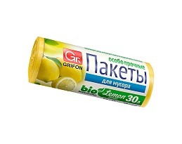 Мешки для мусора 30 л, ароматизированные, Лимон, желтые, в рулоне 20 шт., ПНД, 9 мкм, 560х530 мм, GRIFON Aroma, 101-020 Li в Волгодонске Мешки для мусора 30 л, ароматизированные, Лимон, желтые, в рулоне 20 шт., ПНД, 9 мкм, 560х530 мм, GRIFON Aroma, 101-020 Li в Волгодонске