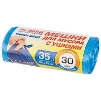 Мешки для мусора 35 л, с ушками, синие, в рулоне 30 шт., ПНД, 11 мкм, 650х500 мм, LAIMA ULTRA, 607684 в Волгодонске Мешки для мусора 35 л, с ушками, синие, в рулоне 30 шт., ПНД, 11 мкм, 650х500 мм, LAIMA ULTRA, 607684 в Волгодонске