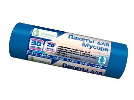 Мешки для мусора 30 л, синие, в рулоне 20 шт., ПНД, 7 мкм, 600х500 мм, MIRPACK Classik, 302041 в Волгодонске Мешки для мусора 30 л, синие, в рулоне 20 шт., ПНД, 7 мкм, 600х500 мм, MIRPACK Classik, 302041 в Волгодонске