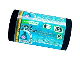 Мешки для мусора 100 л, черные, в рулоне 10 шт., ПВД, 70 мкм, 1000х600 мм, PREMIUM+, 1001076 в Волгодонске