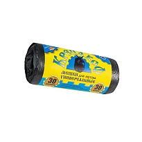 Мешки для мусора 30 л, с ушками, черные, в рулоне 30 шт., ПНД, 8 мкм, 580х460 мм, Крепакоф, 4607075710238 в Волгодонске Мешки для мусора 30 л, с ушками, черные, в рулоне 30 шт., ПНД, 8 мкм, 580х460 мм, Крепакоф, 4607075710238 в Волгодонске