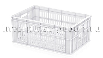 Ящик для молока, мяса, овощей и фруктов большая перфорация дно перфорированное белый в Волгодонске