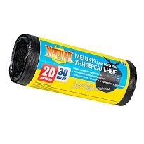 Мешки для мусора 20 л, черные, в рулоне 30 шт., ПНД, 10 мкм, 550х440 мм, Крепак, 4607075710092 в Волгодонске Мешки для мусора 20 л, черные, в рулоне 30 шт., ПНД, 10 мкм, 550х440 мм, Крепак, 4607075710092 в Волгодонске
