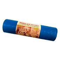 Мешки для мусора 100 л, с завязками, синие, в рулоне 10 шт., ПВД, 40 мкм, 840х670 мм, Концепция Быта Vitalux, 604933 в Волгодонске