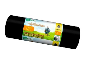 Мешки для мусора 180 л, ароматизированные, черные, в рулоне 10 шт., ПВД, 100 мкм, 1100х930 мм, Добрыня, Dob18010black в Волгодонске